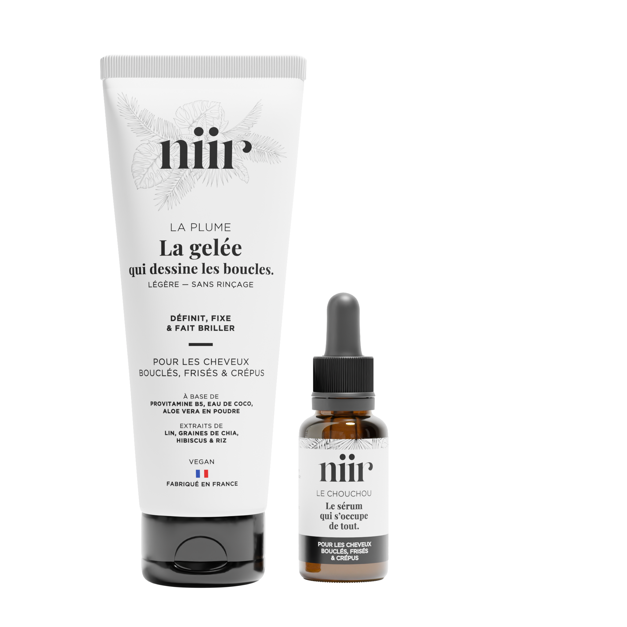 Duo soin cheveux bouclés – gelée et sérum naturels NIIR
