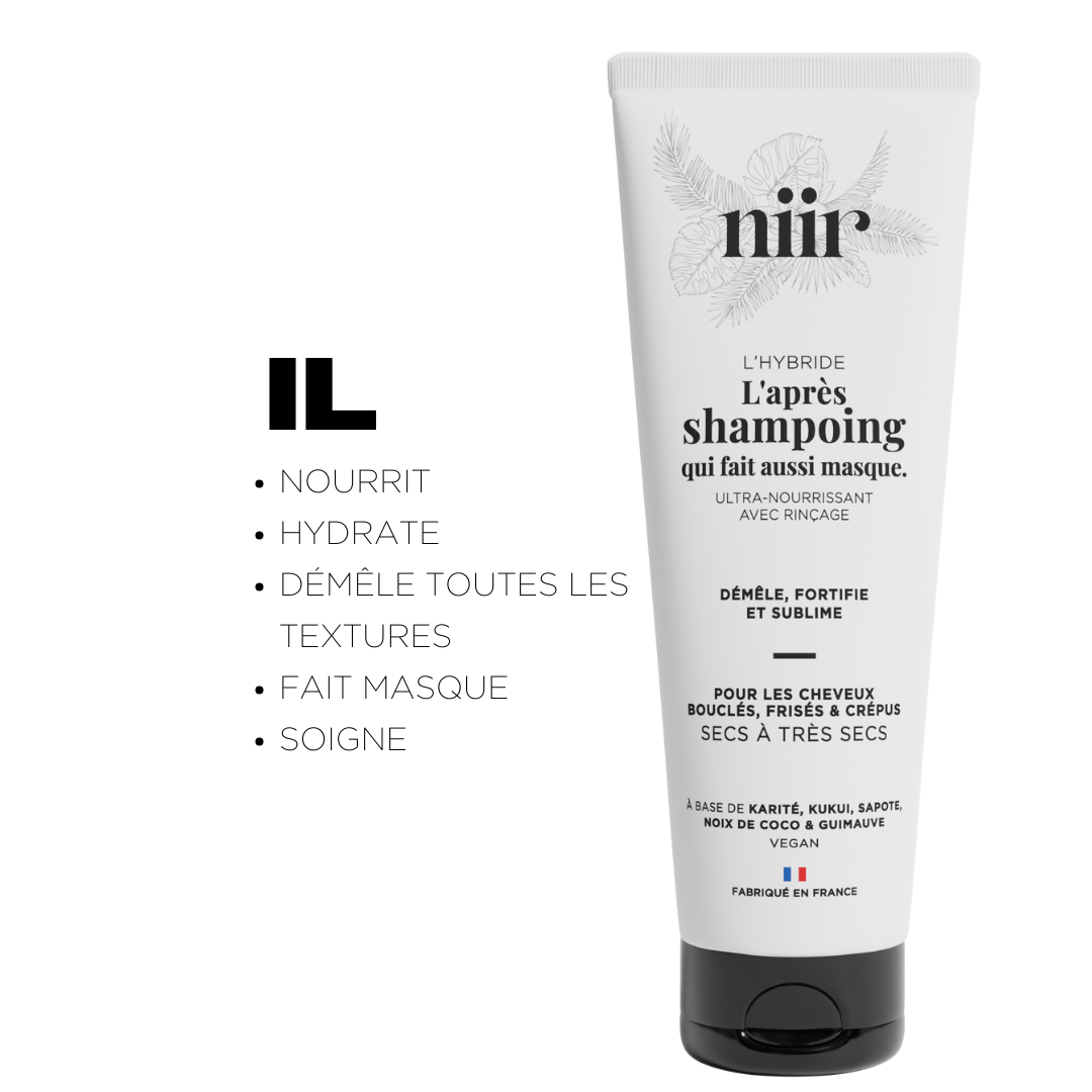 Beurre de karité, huile de coco, guimauve – actifs naturels L’Hybride
