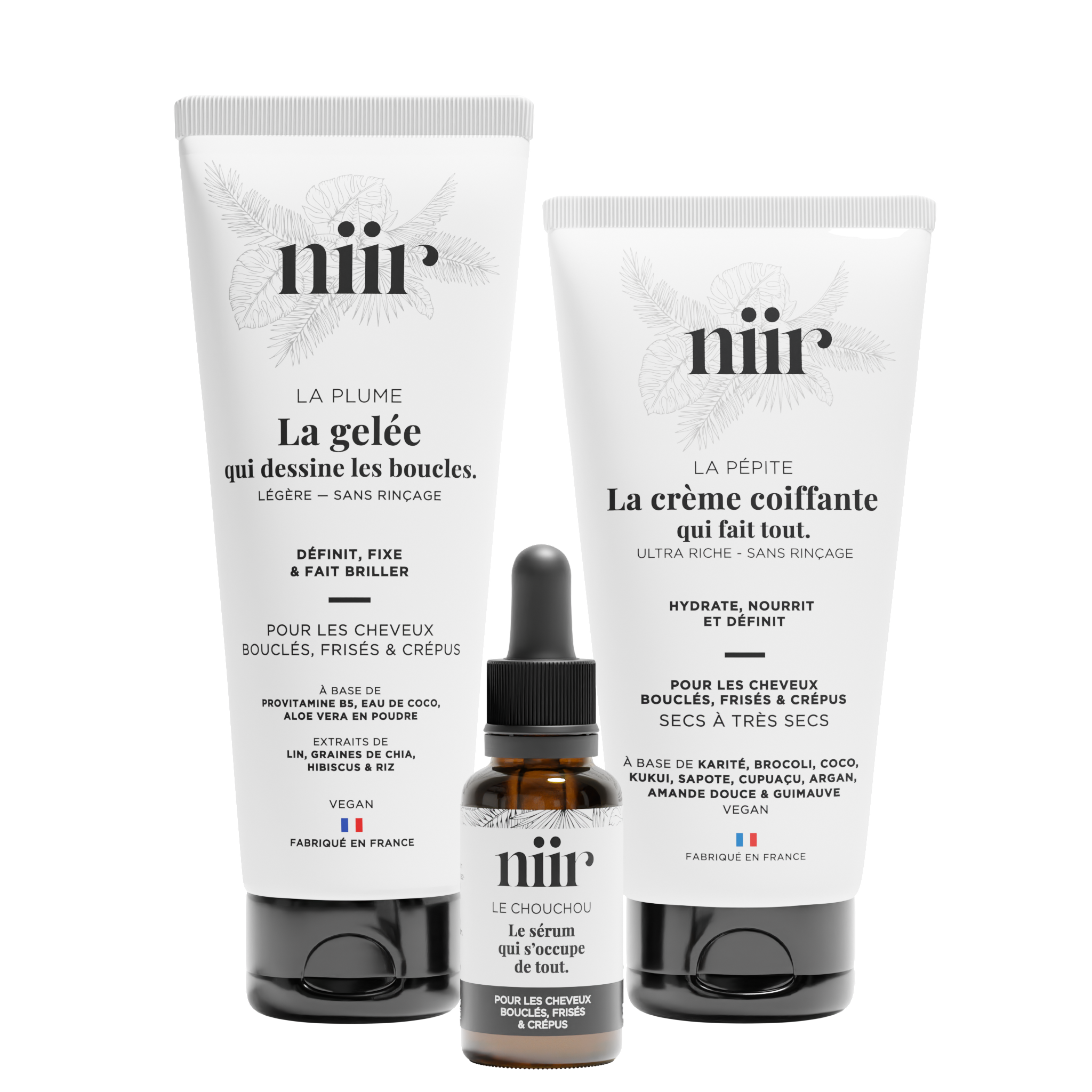 Coffret 3 soins naturels cheveux texturés – Trio de la Flemme NIIR