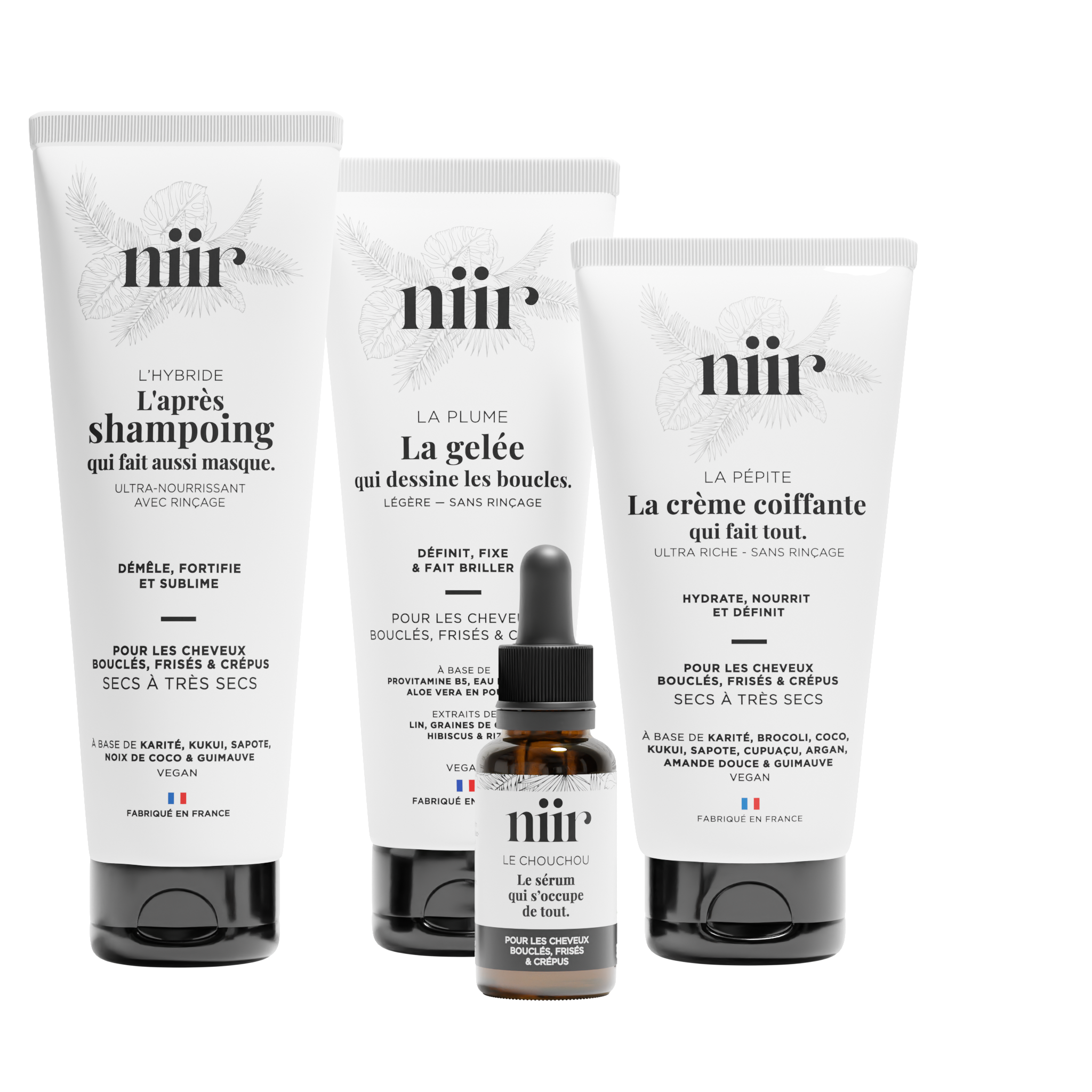Coffret 4EVER NIIR – soins naturels cheveux bouclés, frisés, crépus