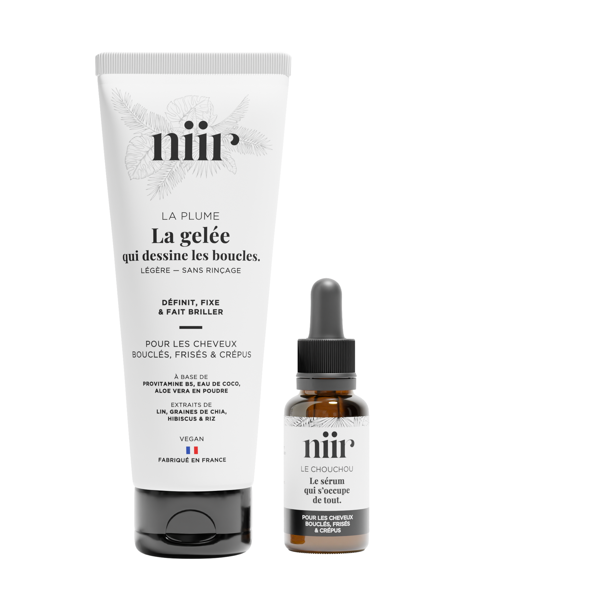 Duo soin cheveux bouclés – gelée et sérum naturels NIIR