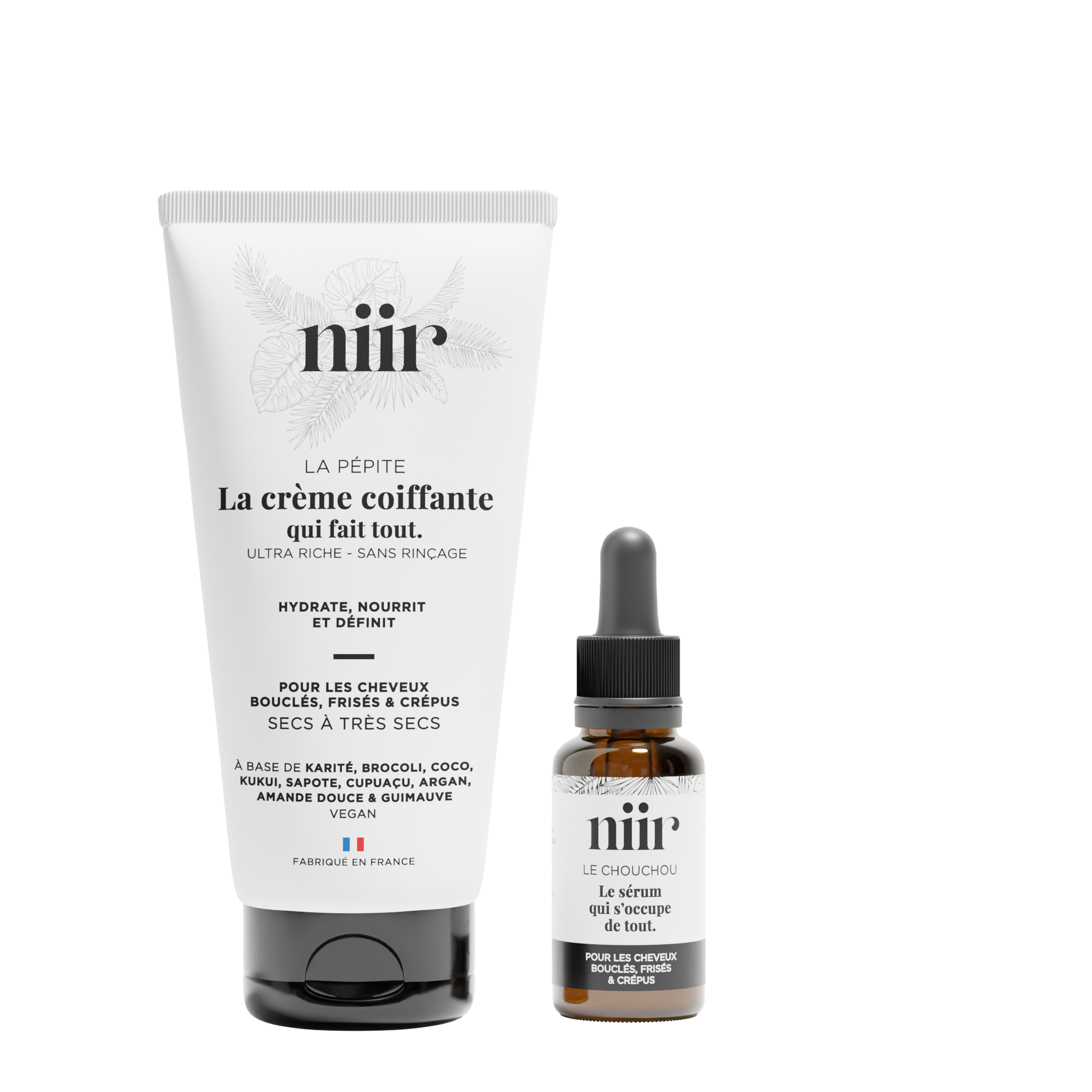 Routine cheveux crépus naturels – crème et sérum NIIR