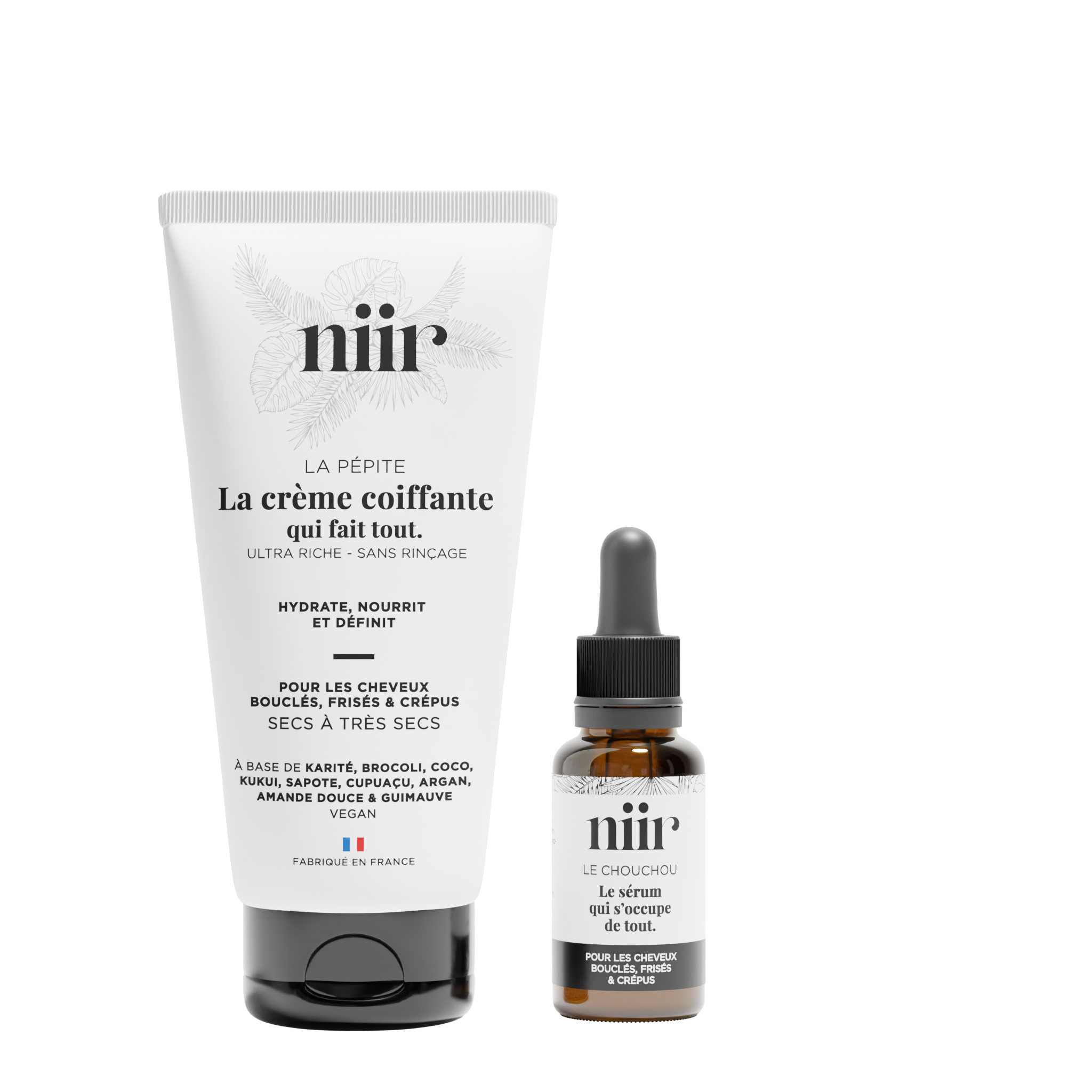 Routine cheveux crépus naturels – crème et sérum NIIR