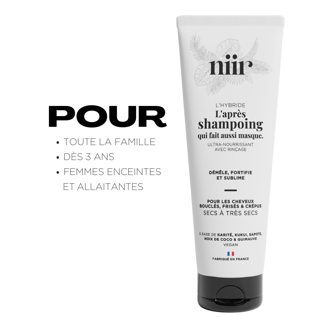 Application de L’Hybride sur cheveux crépus – soin nourrissant rapide