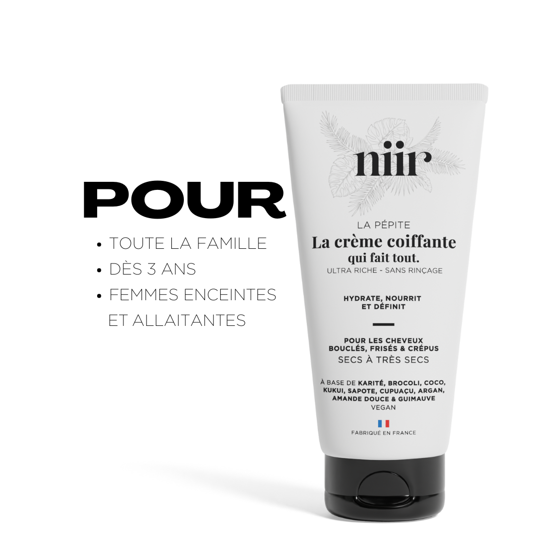 Application de La Pépite sur cheveux crépus – routine capillaire naturelle NIIR